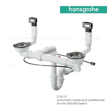 Hansgrohe 43943009 Automatic waste and overflow set 305/435 for Select Unit