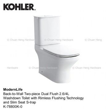 Kohler K-78800K-0 MODERN LIFE TWO-PIECE TOILET