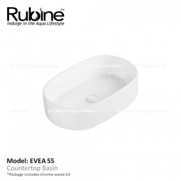 Rubine EVEA 55 Counter Top Basin (Glossy White)