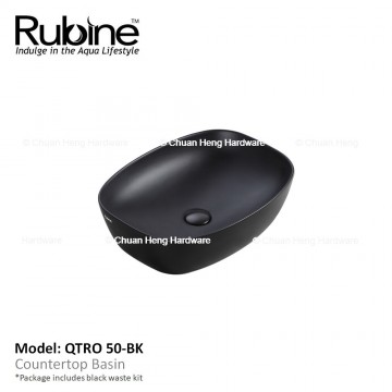 Rubine QTRO 50 Counter Top Basin (Matt Black)