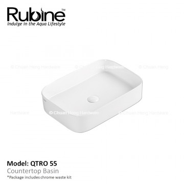 Rubine QTRO 55 Counter Top Basin (Glossy White)