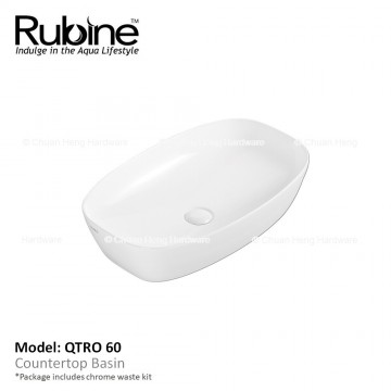 Rubine QTRO 60 Counter Top Basin (Glossy White)