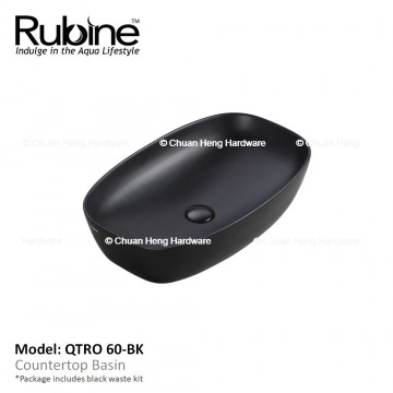 Rubine QTRO 60 Counter Top Basin (Matt Black)