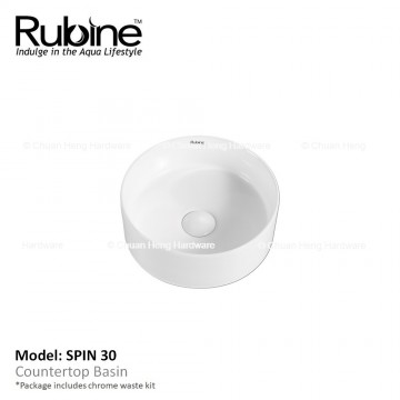 Rubine SPIN 30 Counter Top Basin (Glossy White)
