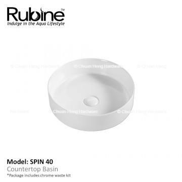 Rubine SPIN 40 Counter Top Basin (Glossy White)