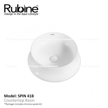 Rubine SPIN 41B Counter Top Basin (Glossy White)