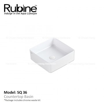 Rubine SQ 36 Counter Top Basin (Glossy White)