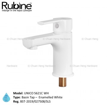 Rubine 5621C-WH UNICO Series Basin Tap (White)