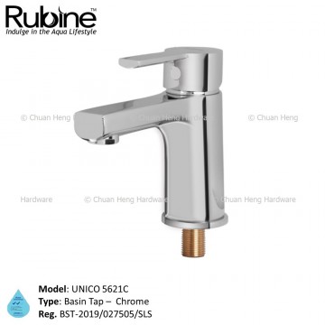 Rubine 5621-C UNICO Series Basin Tap (Chrome)